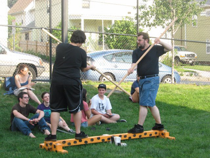 Practicing stage combat routine