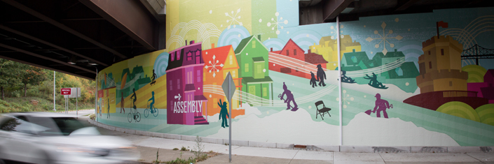 James Weinberg Assembly mural